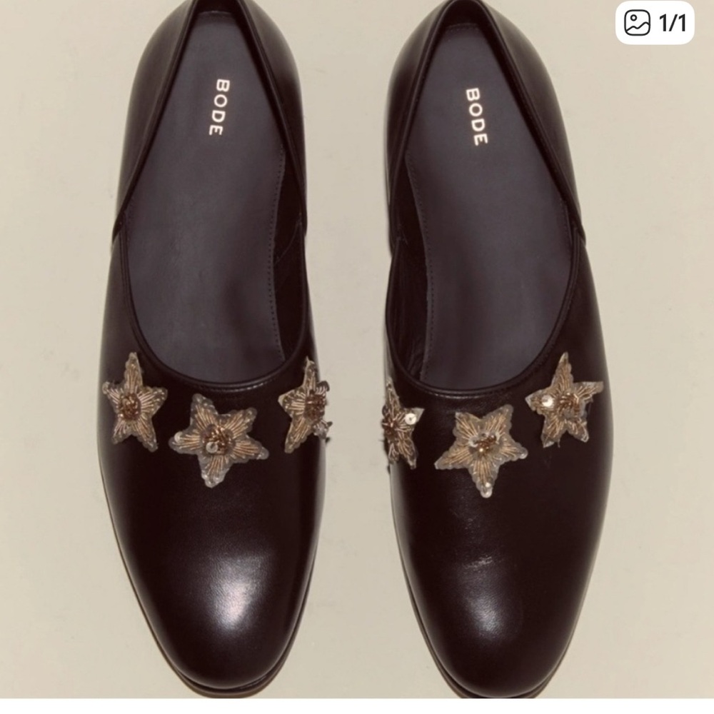 Black Women's Shoes with Gold Star Accents